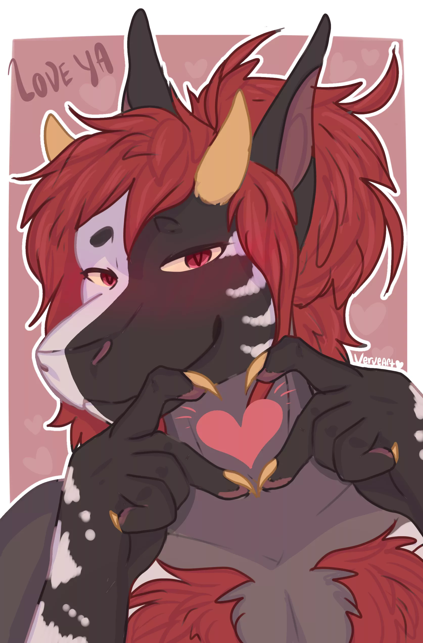 Love ya~ (Art by me: Verveart) My sona V