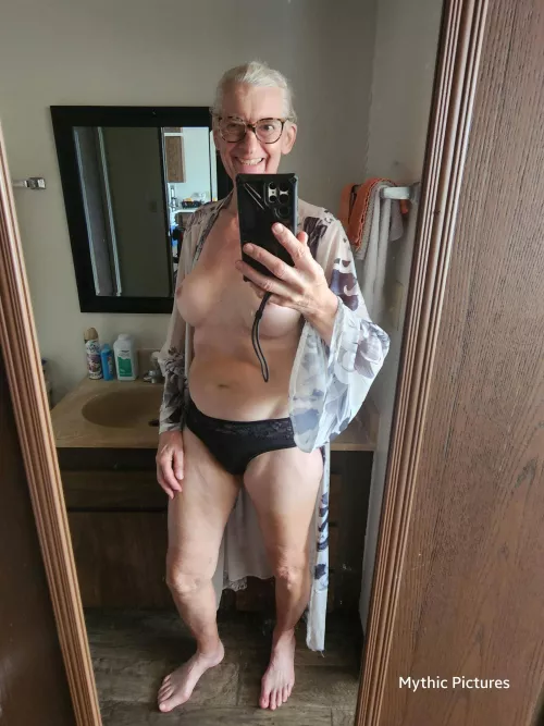 Oops, my robe slipped open.