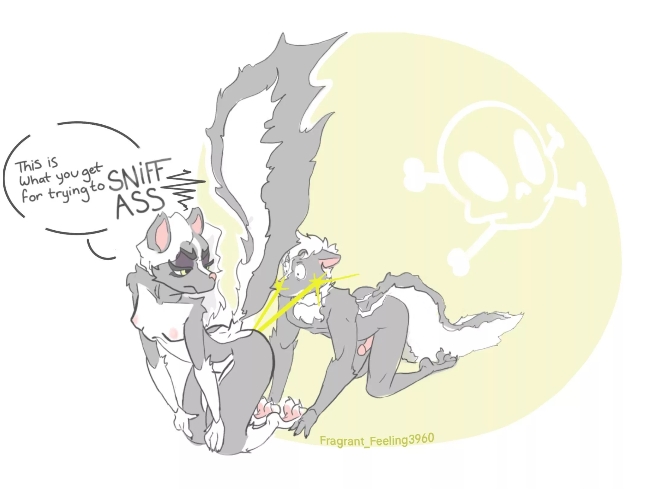 She doesn’t like to feel exposed… [skunk] [skunk spray] [OC] (Fragrant_Feeling3960)