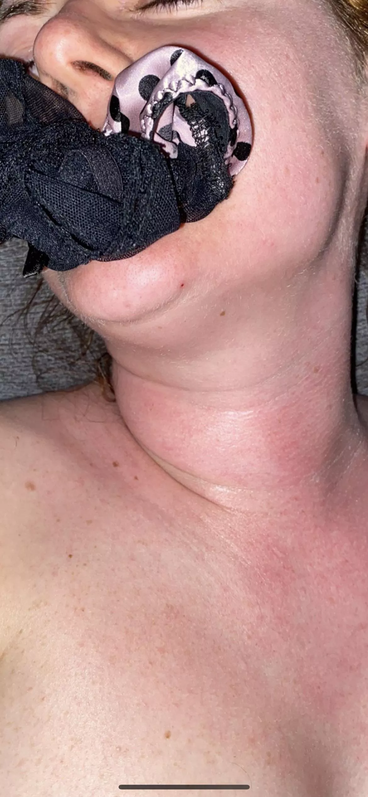 Wife’s 32 panties in her mouth