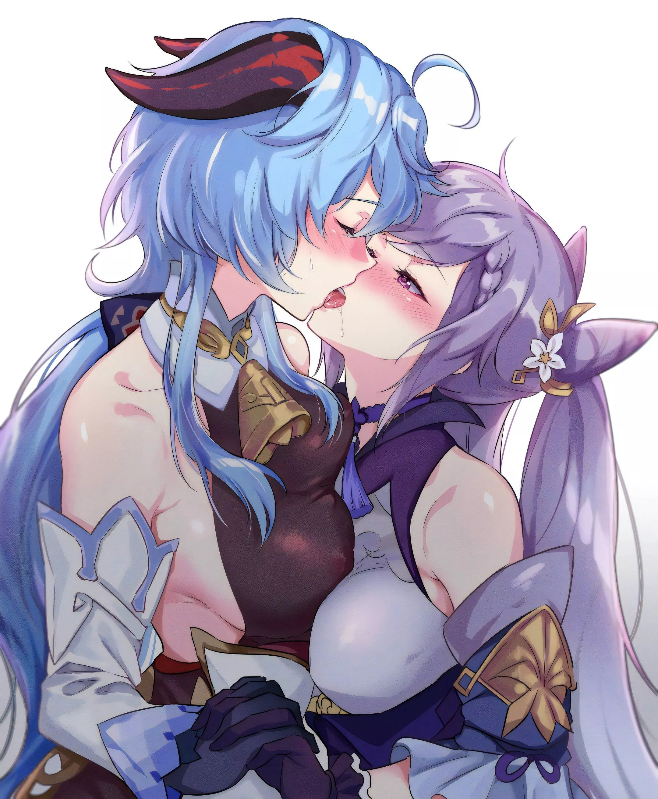 Ganyu & Keqing making out [Genshin Impact]