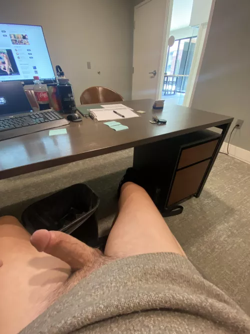 Horny AF at work and decided to strip down in my office