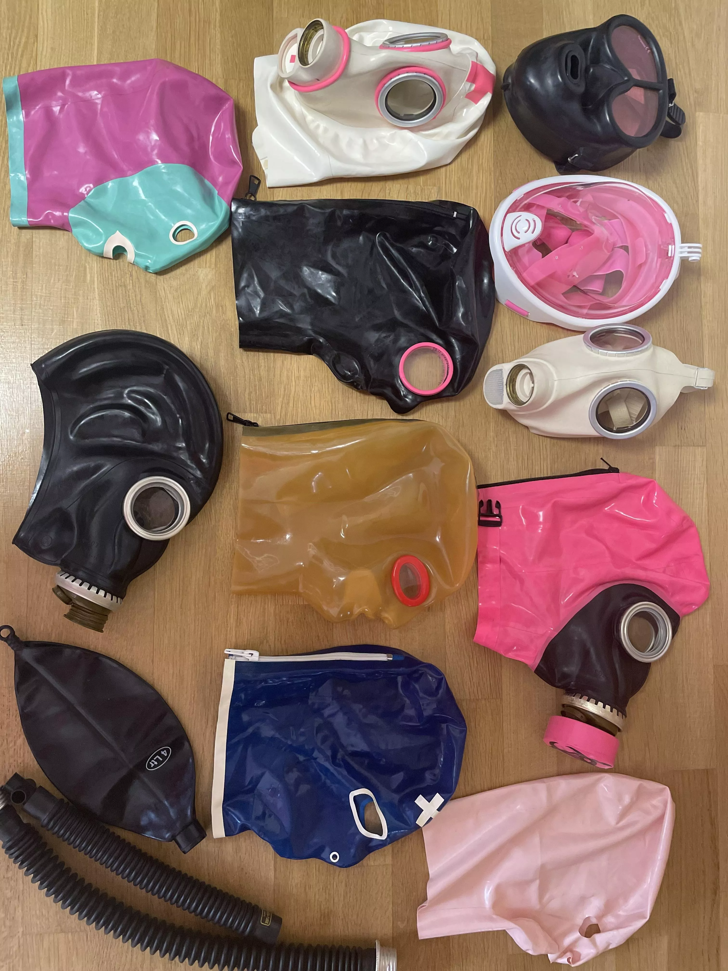 Make inventory of rubber fetish clothing (Pt. 1) The masks