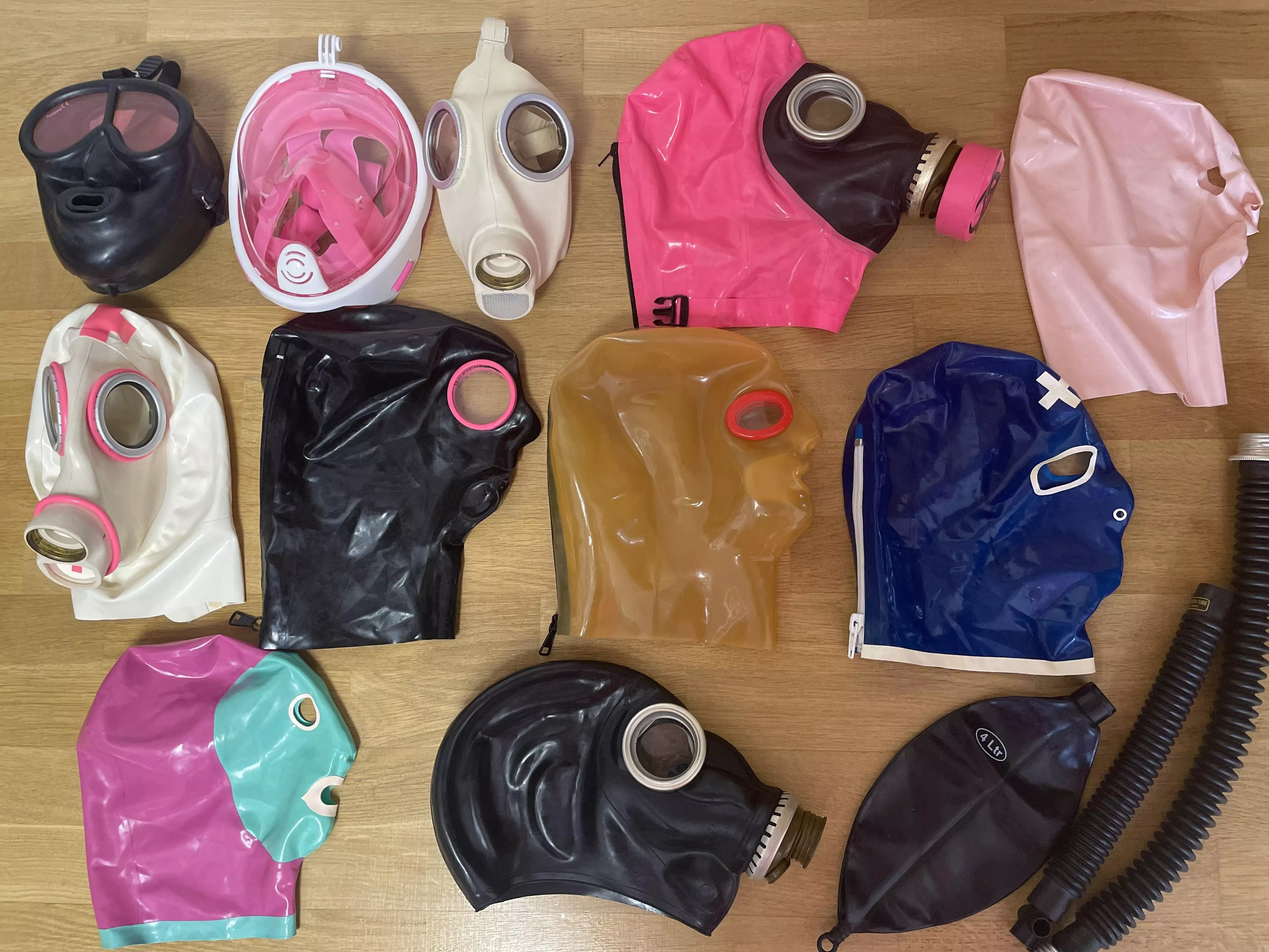 Make inventory of rubber fetish clothing (Pt. 1) The masks