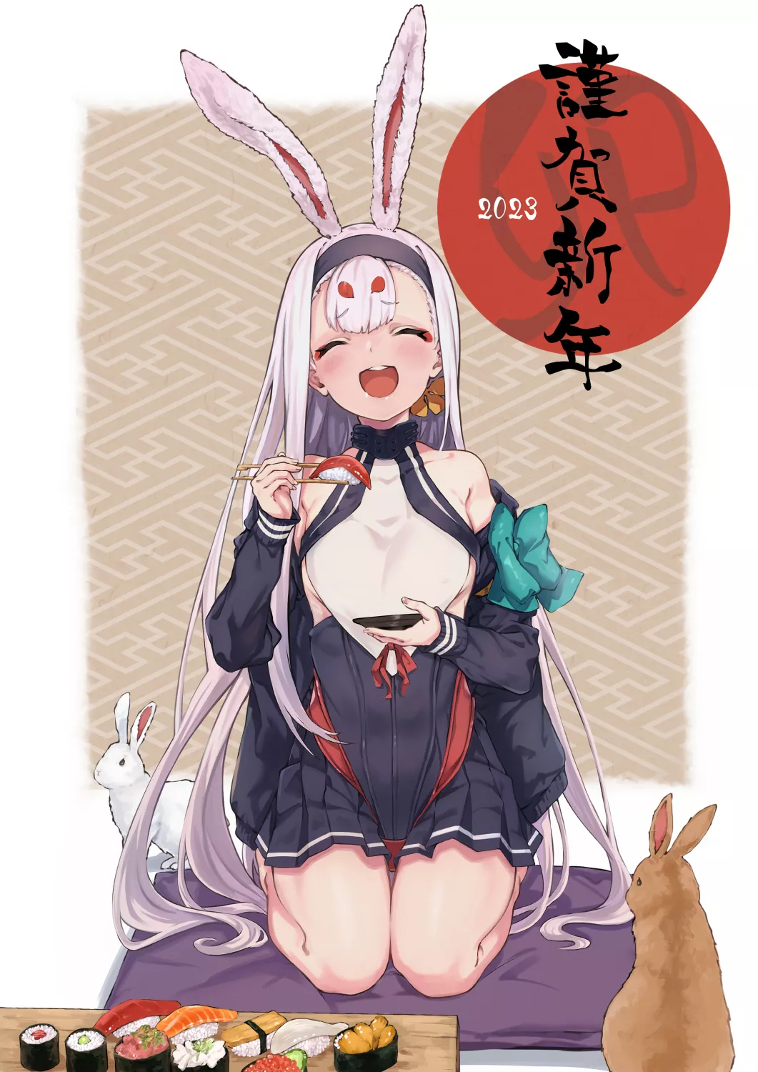 Shimakaze (Azur Lane) celebrating the Year of the Rabbit