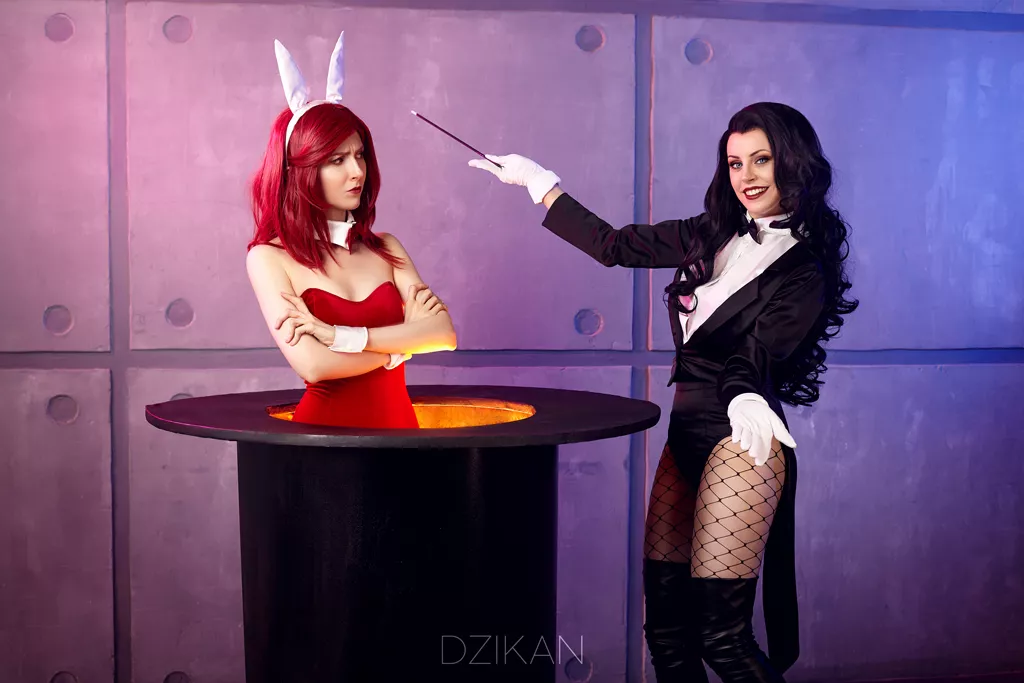 Zatanna and Bunny cosplay photoshoot by Dzikan (DC comics)