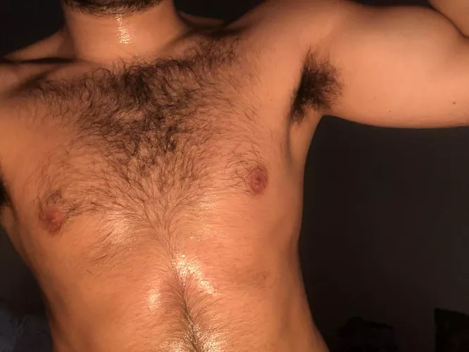 all sweaty and ripe after my workout