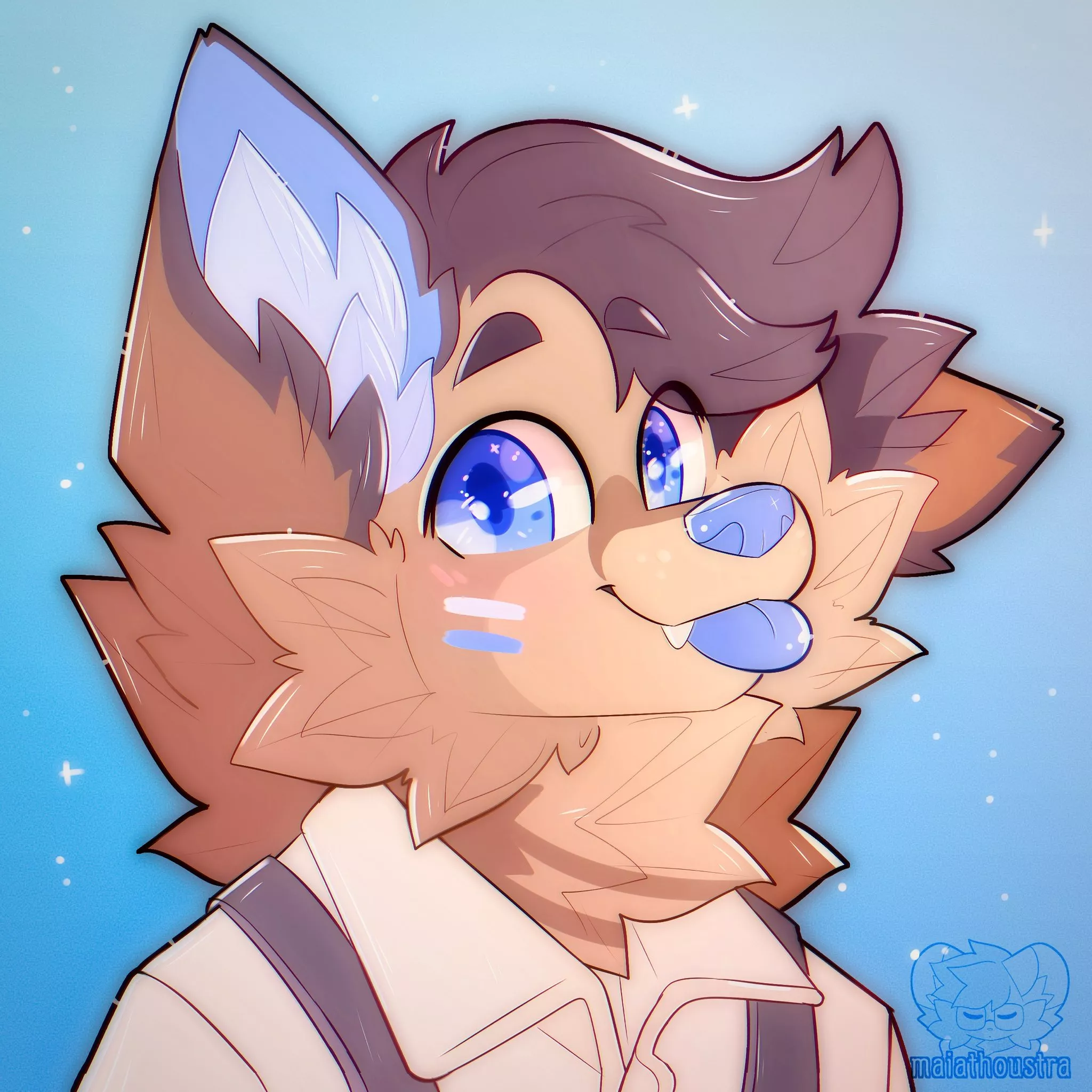 Blep ~ cm for CaptainYote, art by me @maiathoustra