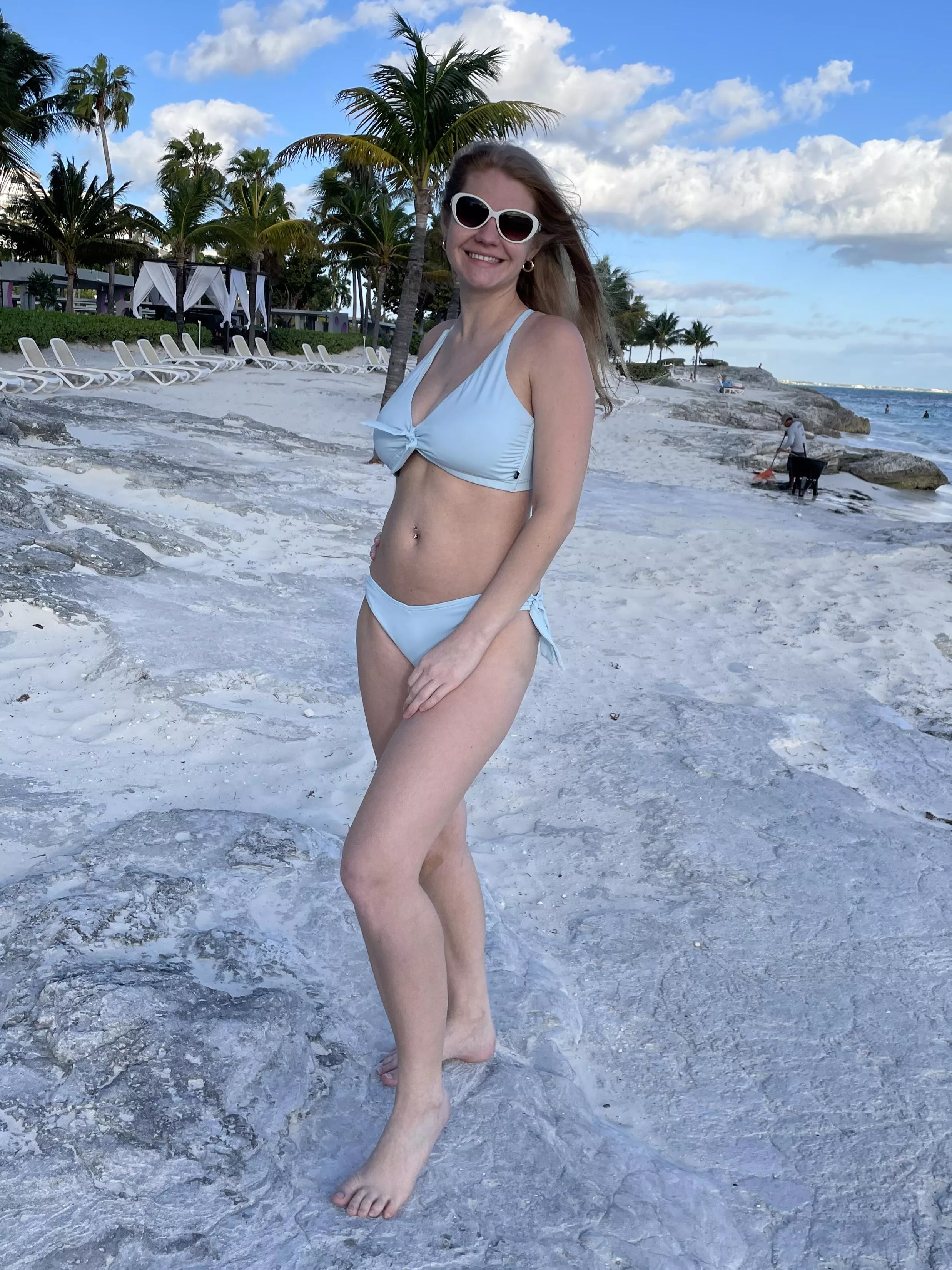 Blonde babe on the beach