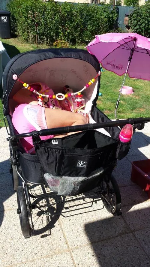 Check out this amazing pram! would you nap in there on a sunny afternoon at the park?