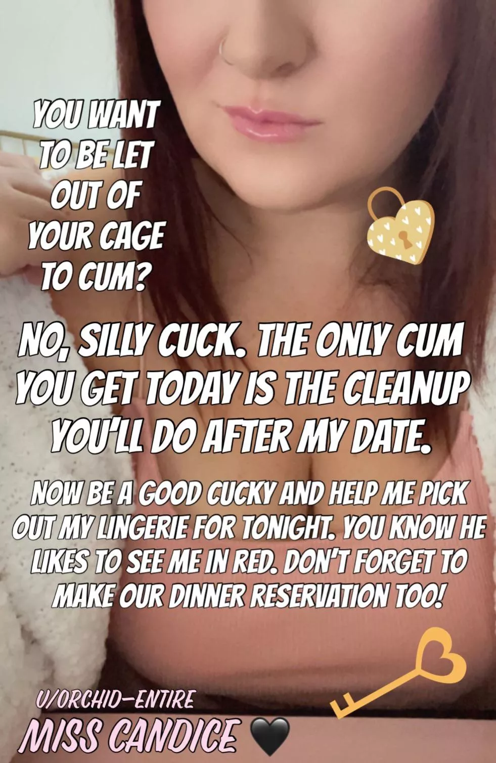 Dinners at 7. I’ll be home with your treat around midnight.