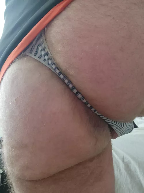 Feeling a thong rub my hole under my street clothes keeps me worked up all day