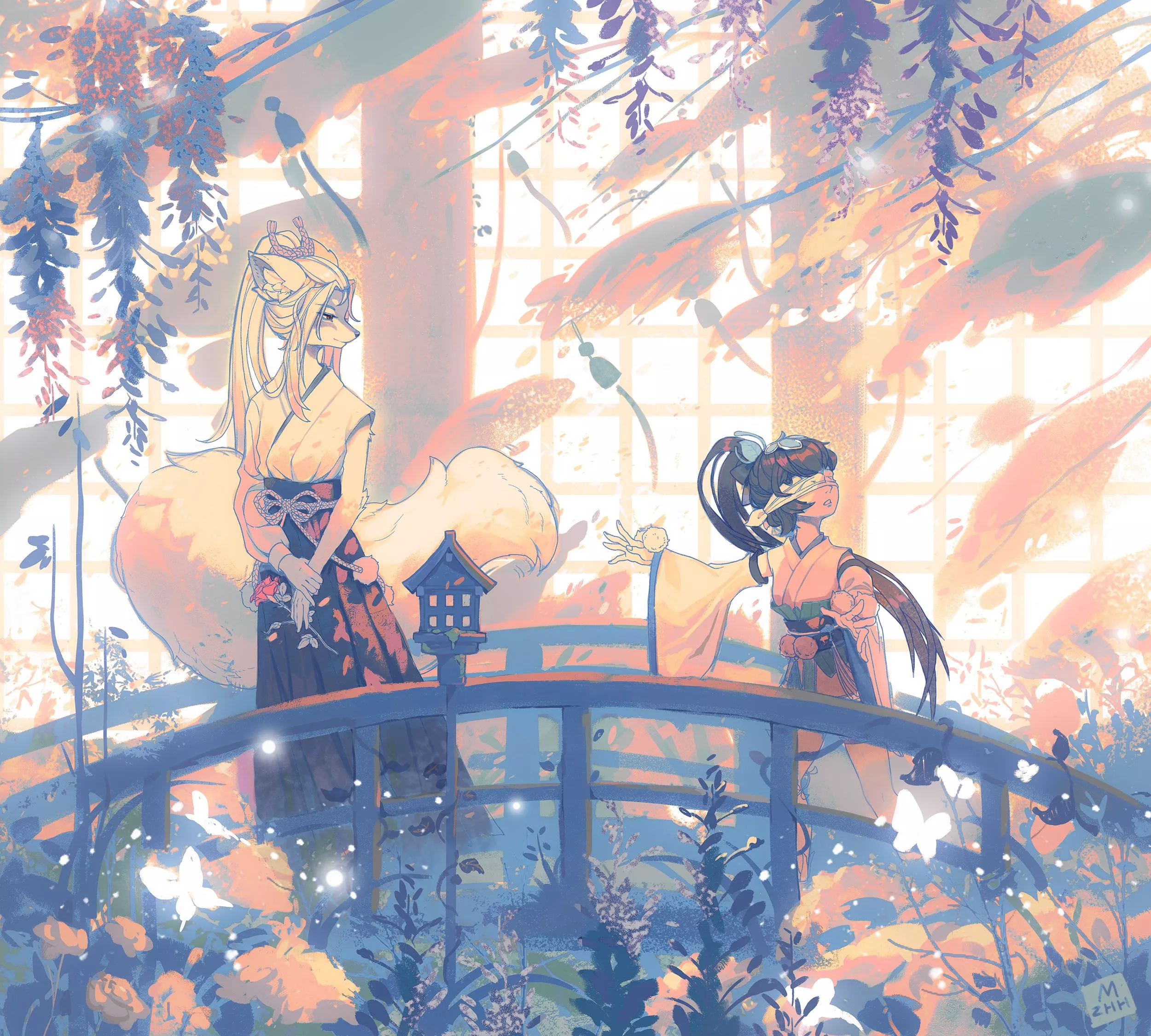 Fox on the Bridge (Art by: MzHh)