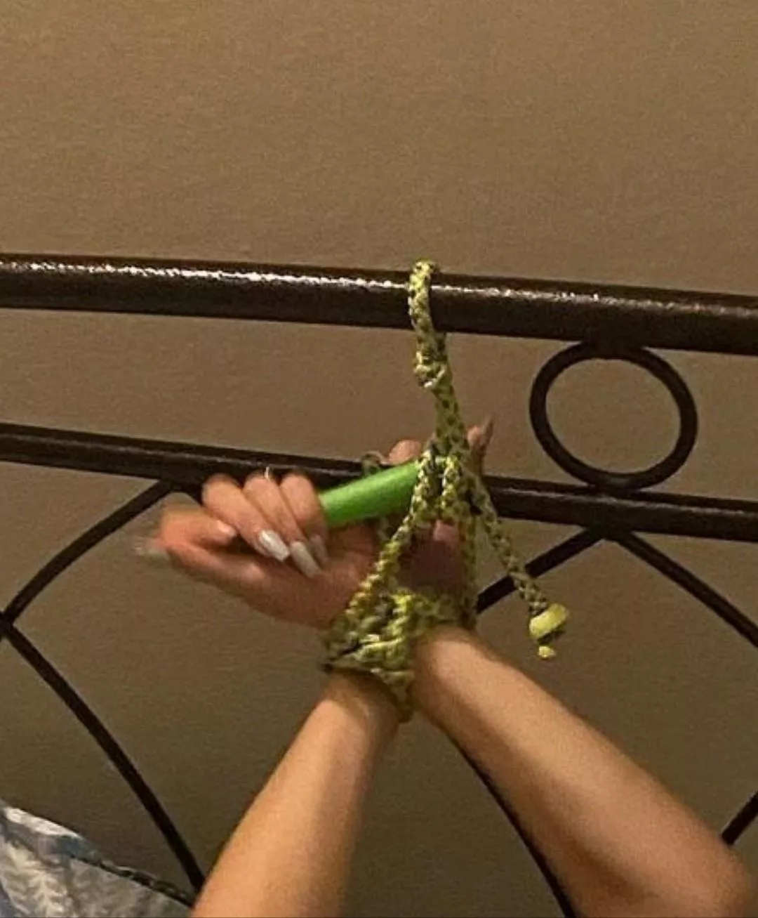 Hello!Im a beginner in rope bondage and i saw this tie online and i have some questions since i wanted to try ir out 1)Does someone need to be a proffesional to make a tie like this and 2)How do you make one just like the one in the picture.Thanks for yo