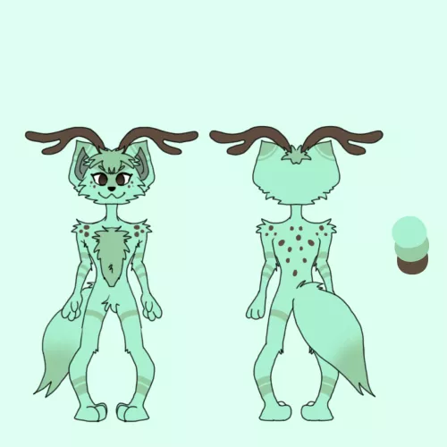 i made a ref sheet of my fursona