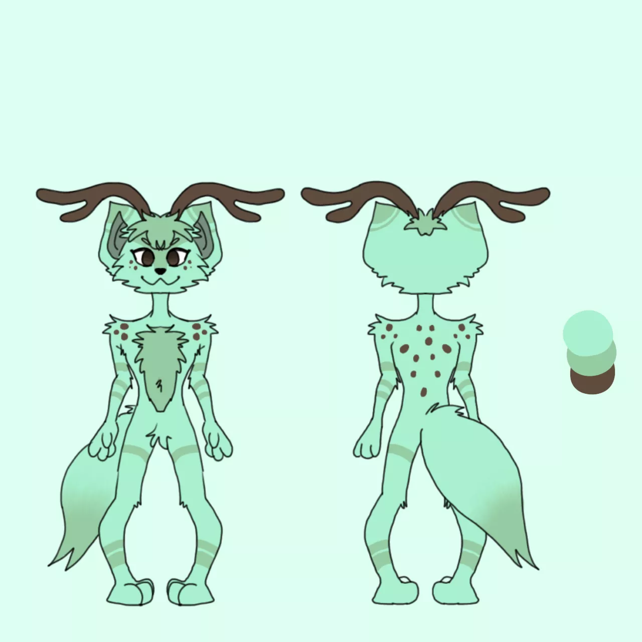 i made a ref sheet of my fursona