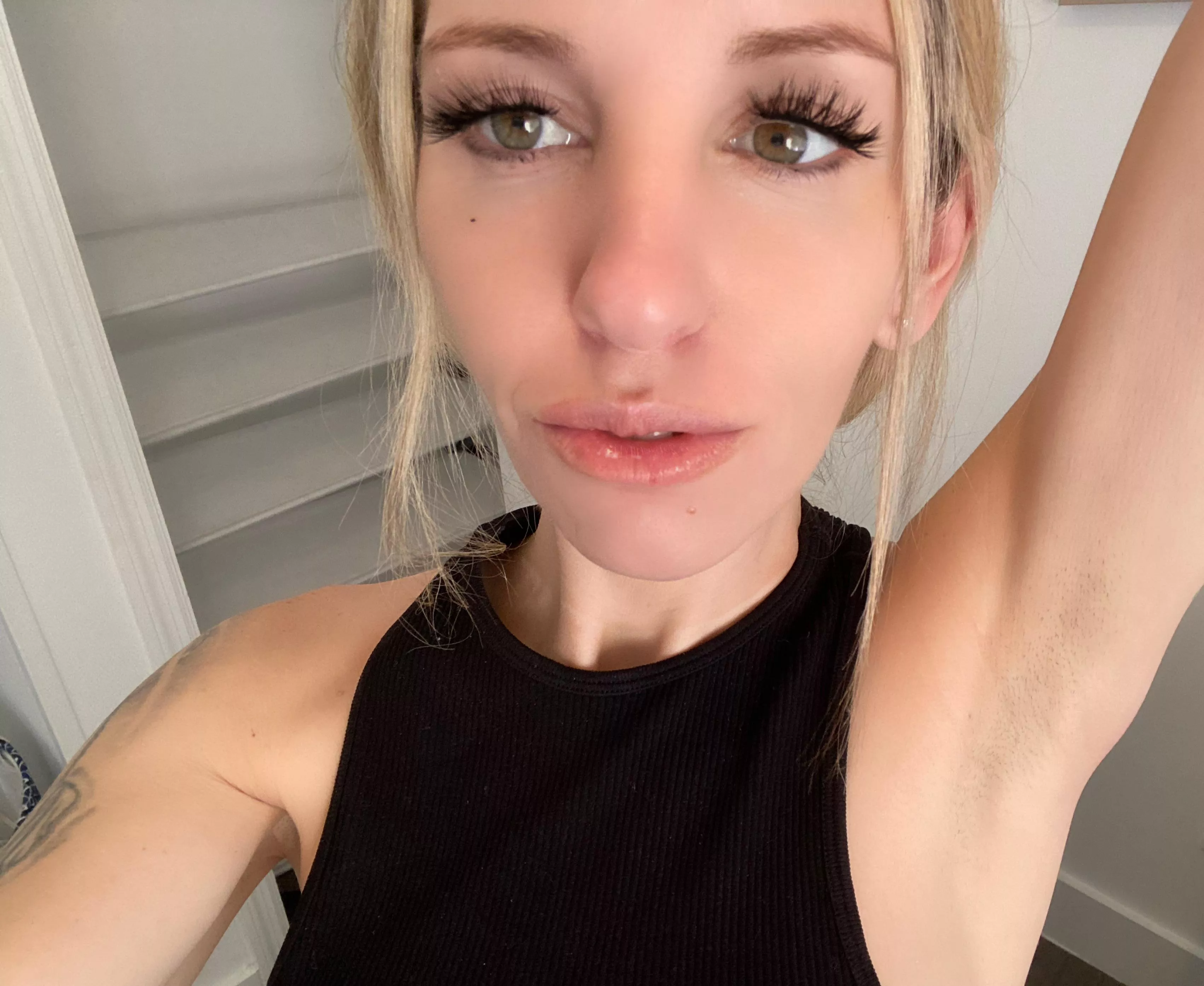 Just waiting for your tongue to run down my stinky pits