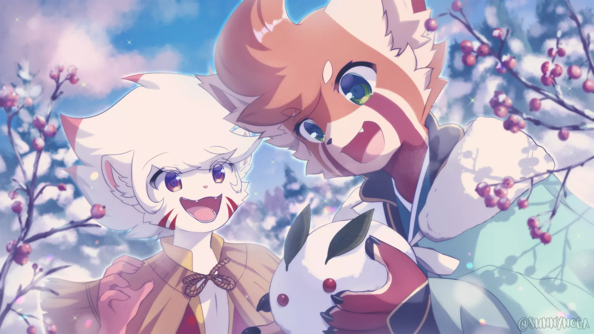 My boys playing in the snow (Art by me)