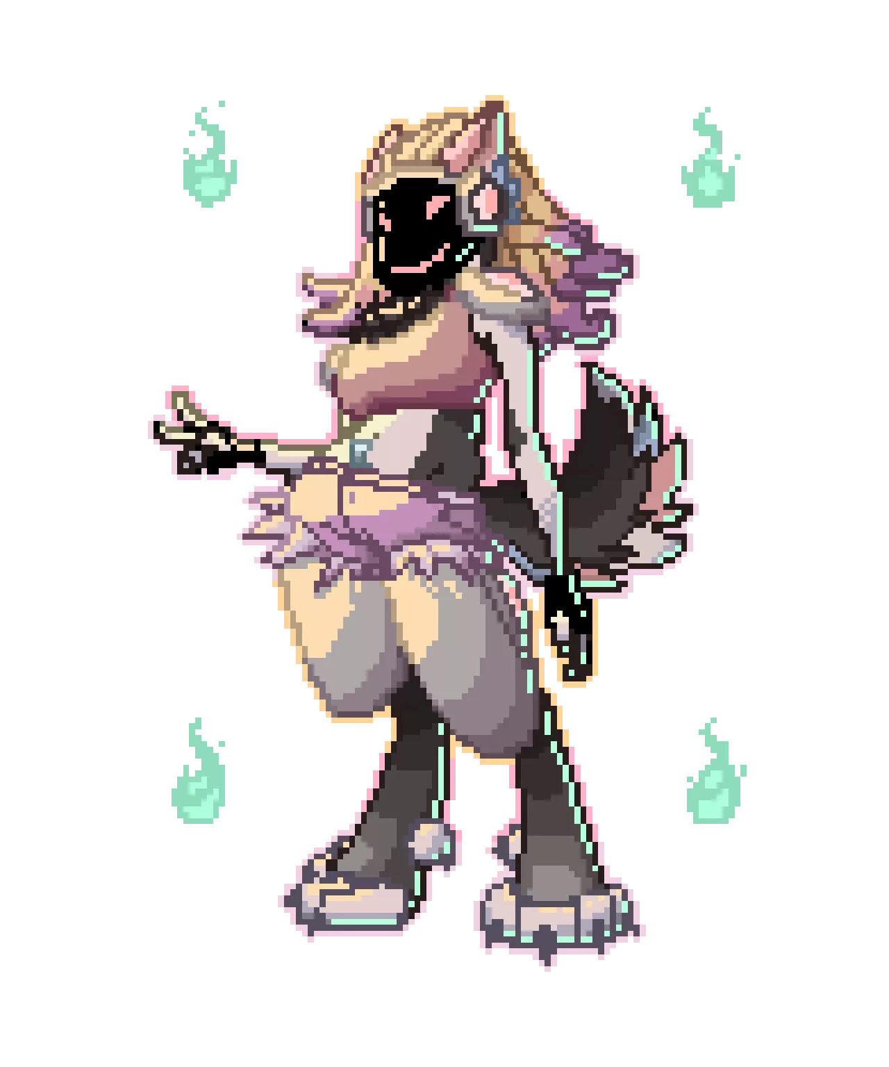 Protogen pixel art (commission) - (Art by me)