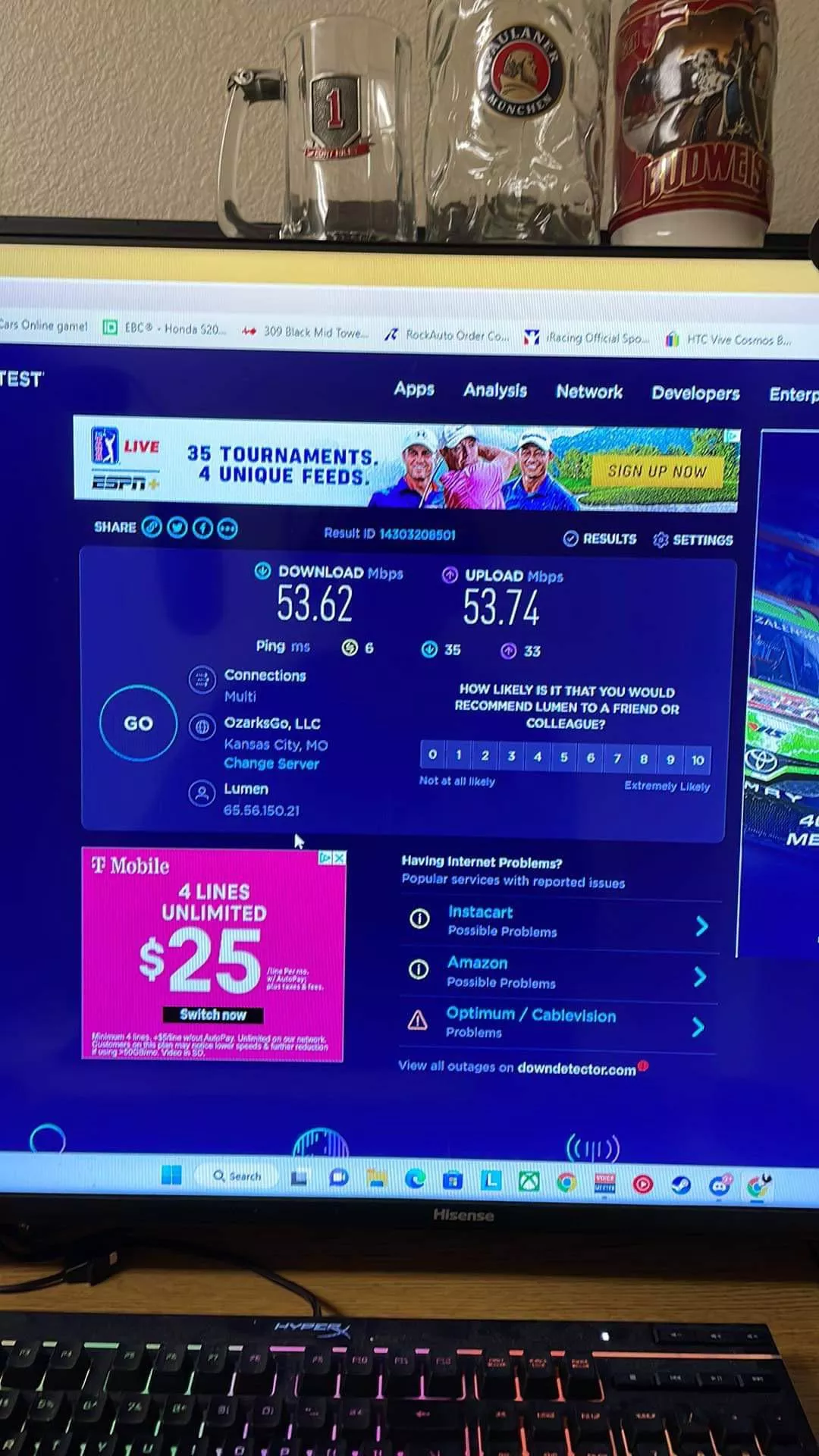 Stream is smooth on my end, but buffering like crazy to my viewers. I have a 54 mbps upload speed and a 57 mbps download speed, bitrate is set to 6000 and I’m trying to stream 1080P at 60 fps. Any way to fix this with streamlabs? Or is it my internet