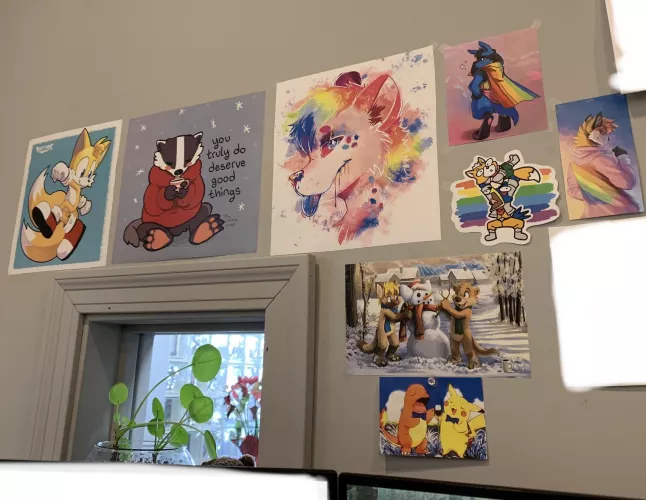 Think my coworkers will notice my new office decor? :3