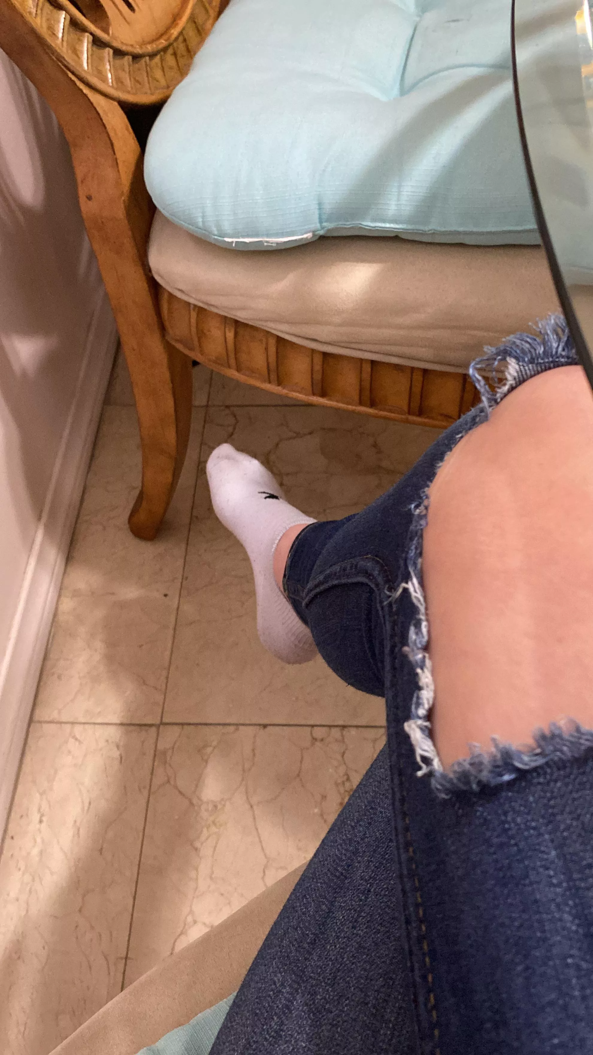 Tiny socked foot😅