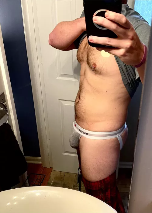 You walk in on me, you getting on your knees to pull them down?