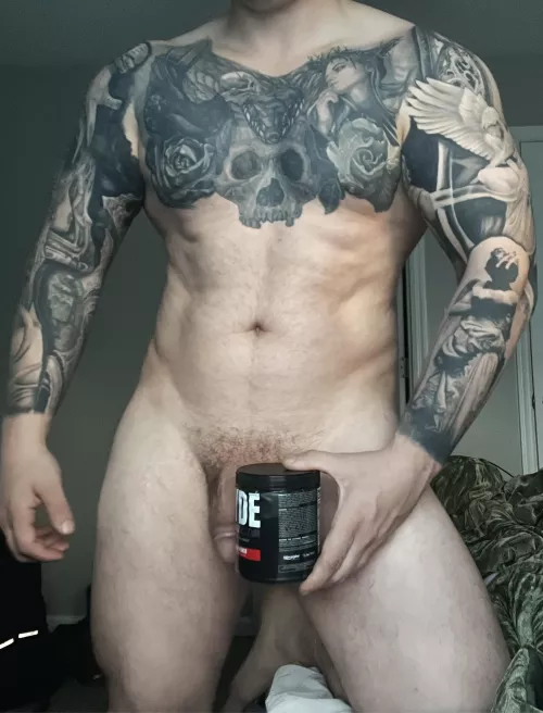 First workout after finishing my sleeve. Needed a little boost 👌