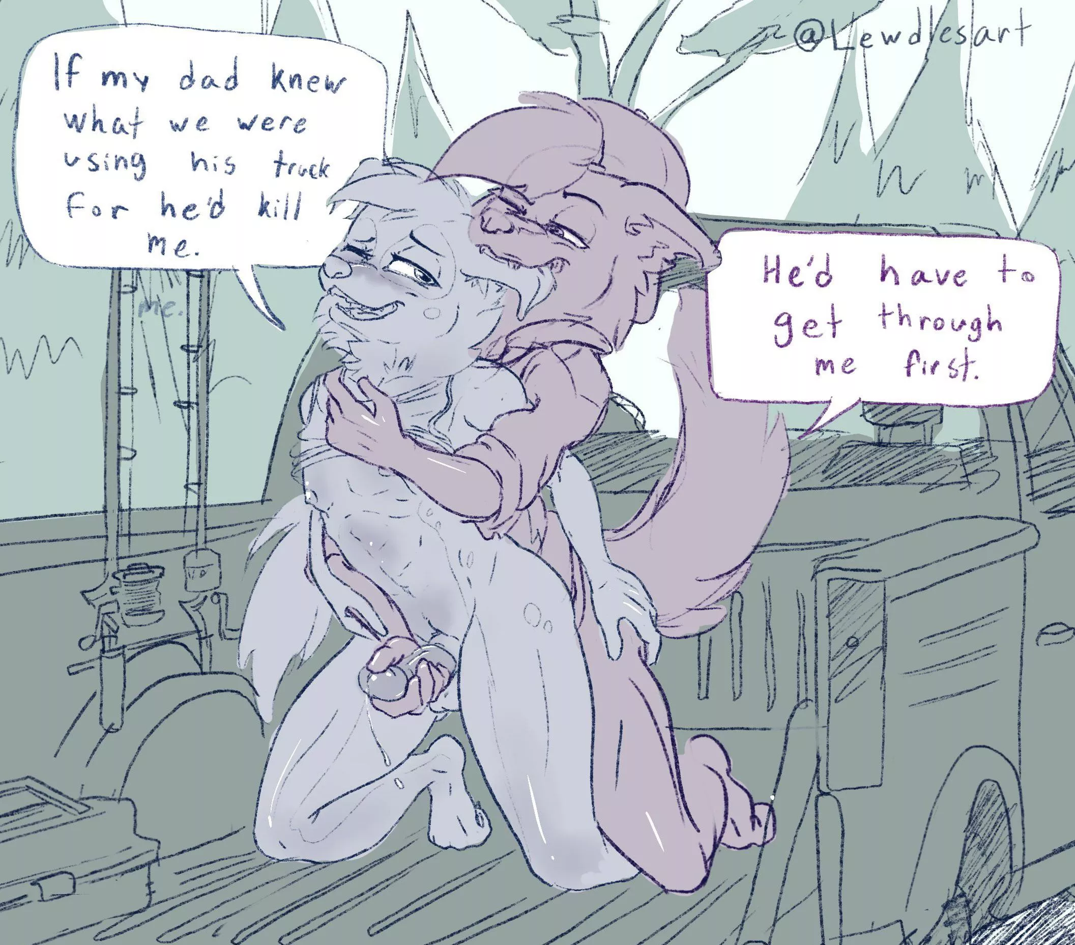 Gone “fishing” (OC/@Lewdlesart)