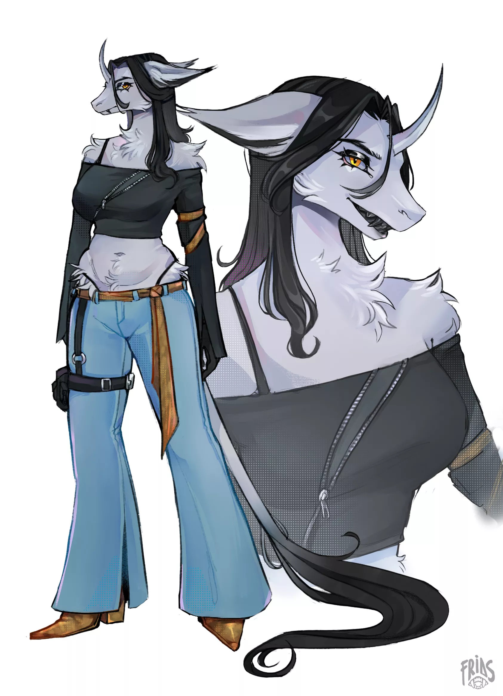 I drew my sona in an outfit I want to wear because I got no confidence to wear it irl. (by me)