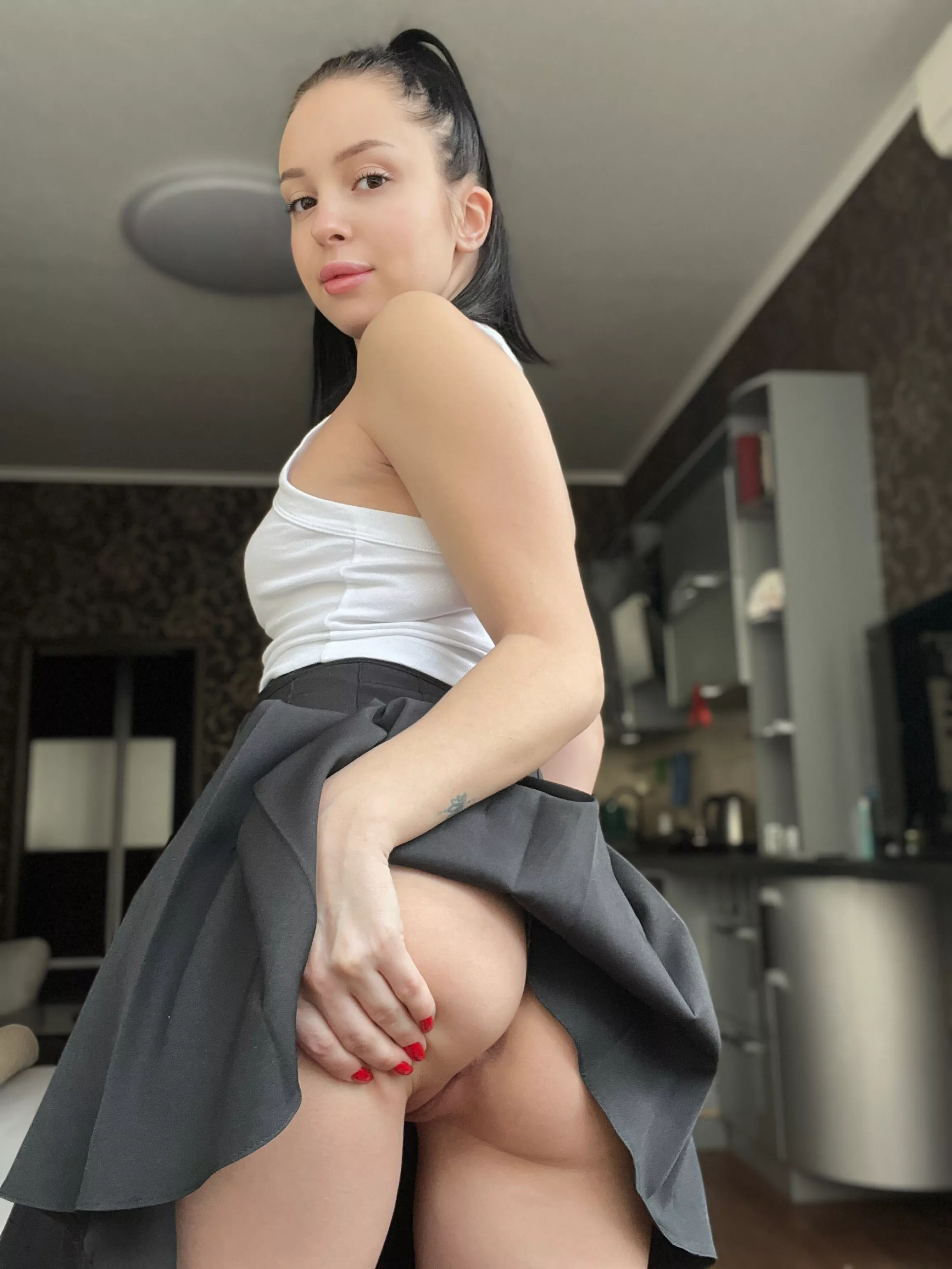 I so love wearing a skirt without panties