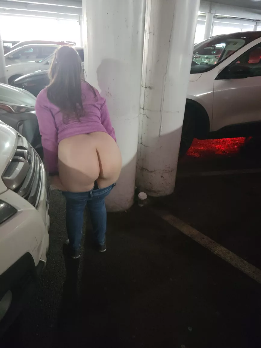 In the parking garage