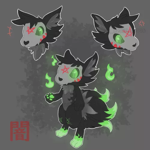 Infernal Skull Kitsune - Offer to adopt (Art by me)