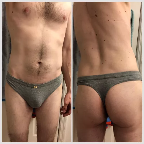 It’s a gray day so my thong should match.