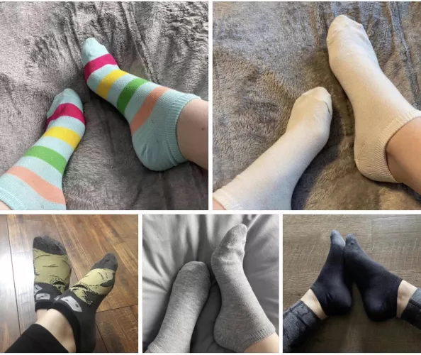 Last five pairs of socks for sale 🥰❤️ Let me know what you think! $10 with shipping included