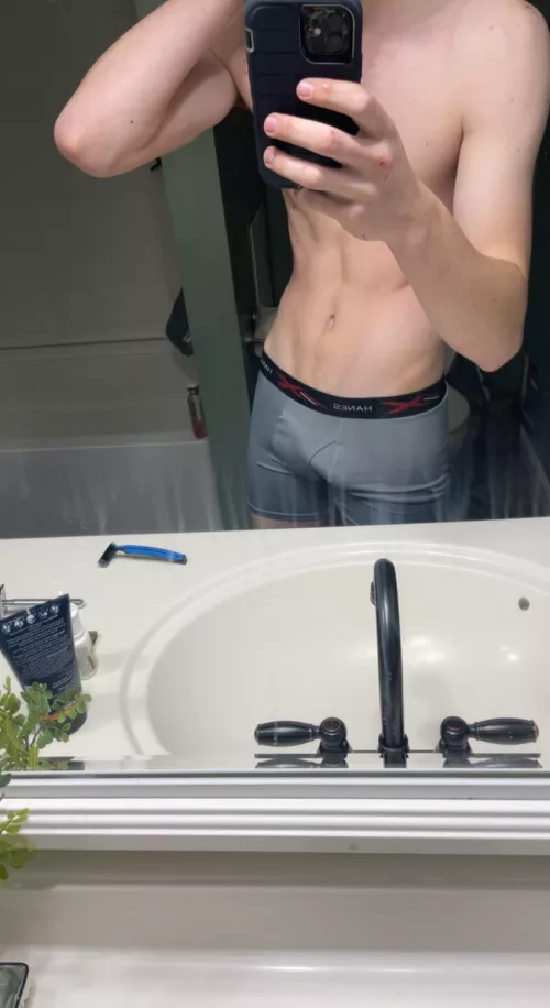 Little bulge before a shower