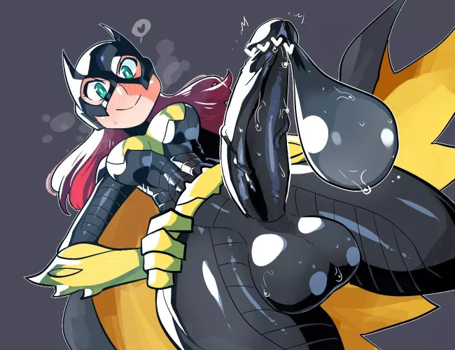 Too bad that’s all wasted in her suit-condom, I’d have loved to swallow it all up