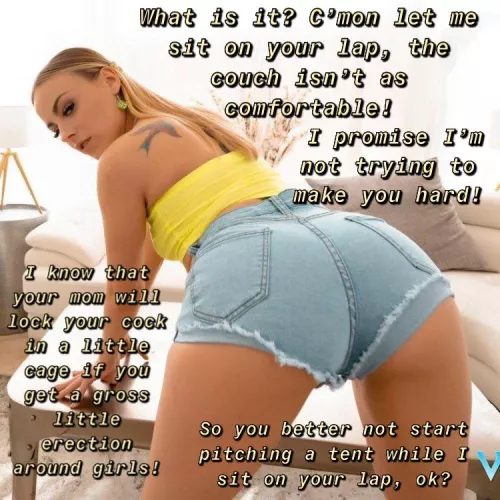Try to stay soft while she grinds her ass on your dick while sitting down