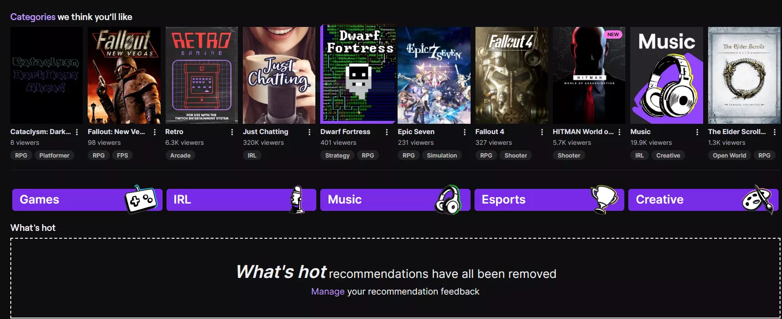 Twitch, take a goddamn hint.