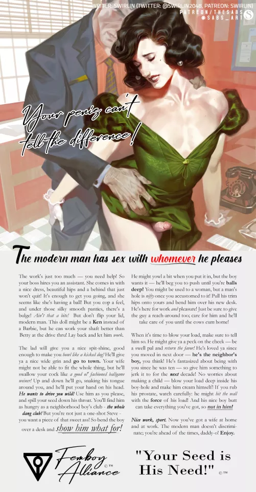A 50s-style advertisement for the Femboy Alliance [Gay] [Femboy] [Blowjob] [Anal] [Male Viewer]
