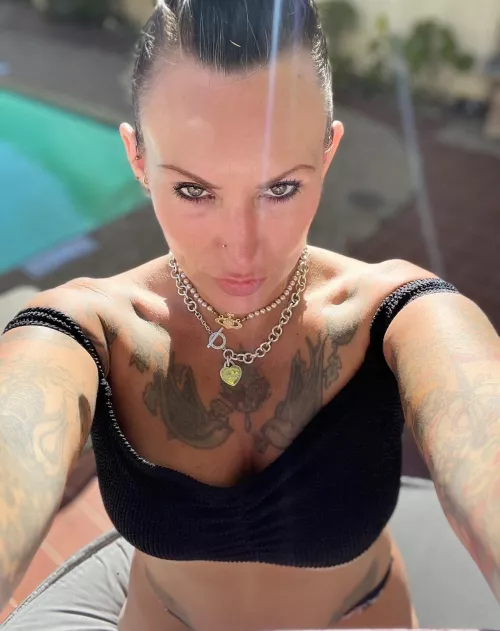 Another beautiful day poolside! Tattooed mom milf F/46 - no filters ever!