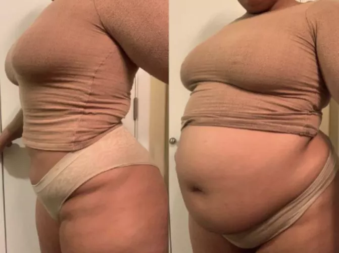 Before and after stuffing myself to the brim