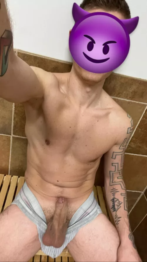 Cock out in my jock in the locker room