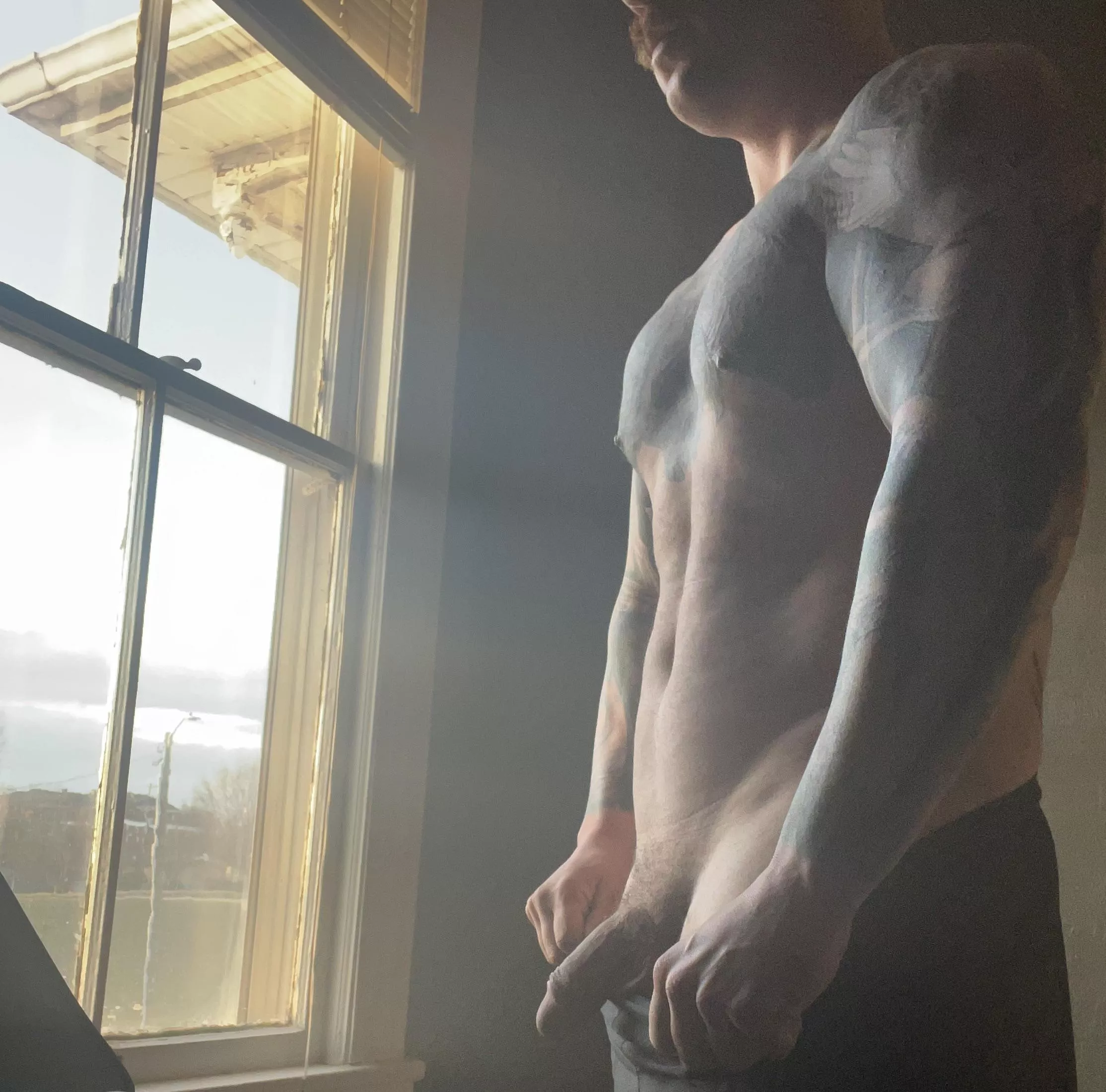 Contemplating life halfway through my back tattoo