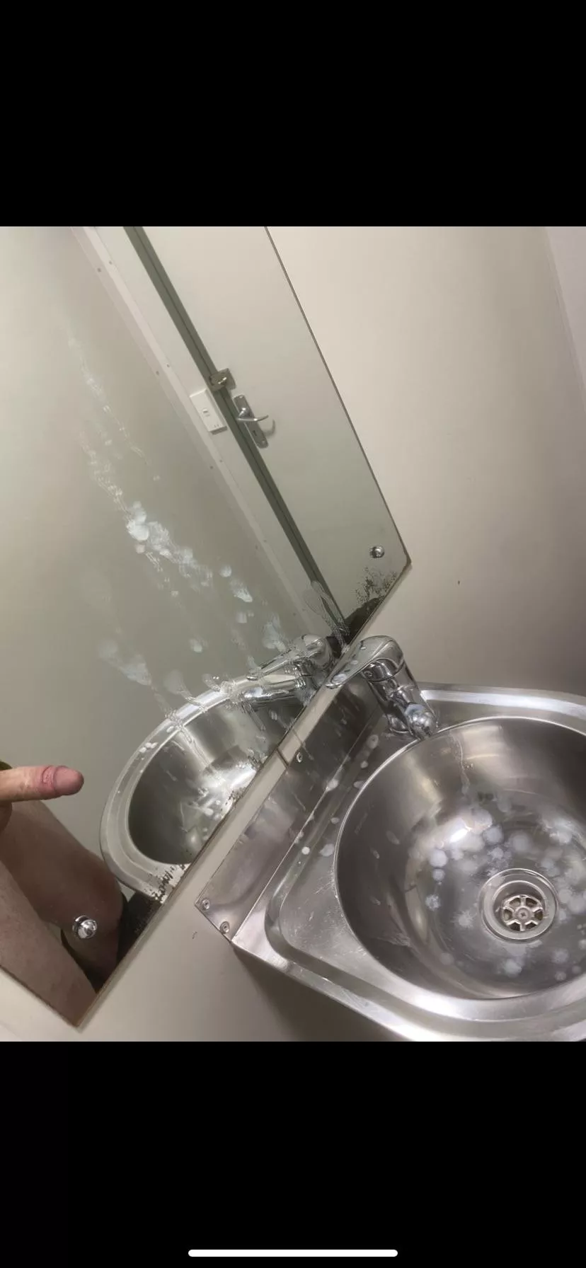 Couldn’t hold it in at work!! My work colleague kept bending over with her fat ass so I made this mess in the bathroom