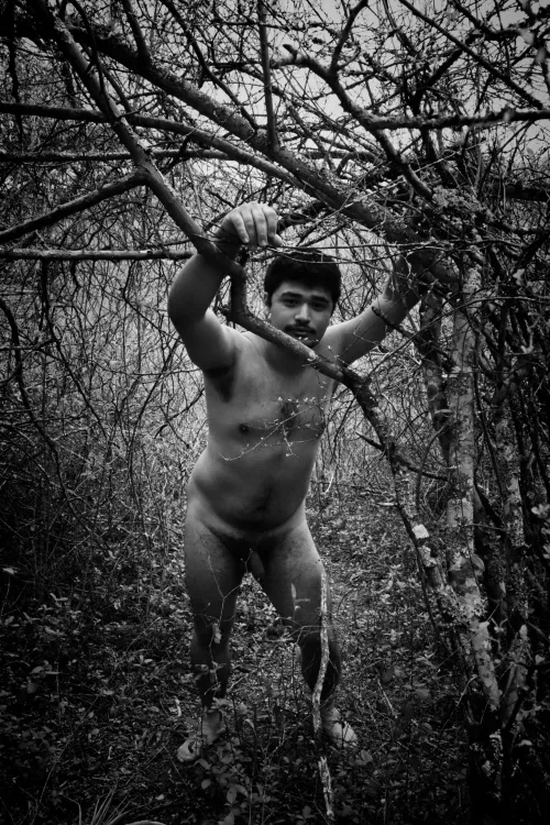 Enjoying nudism and the Andes Mountains.