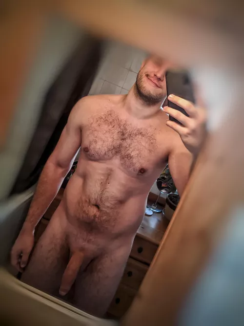 Just my 6'7 ass in a tiny mirror [M]25