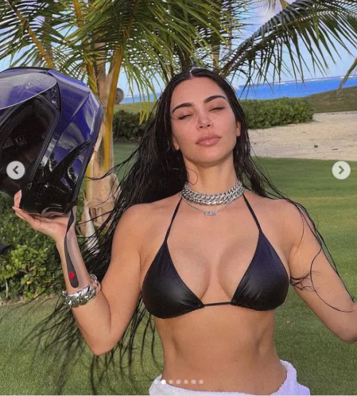 Kim is always ready to ride