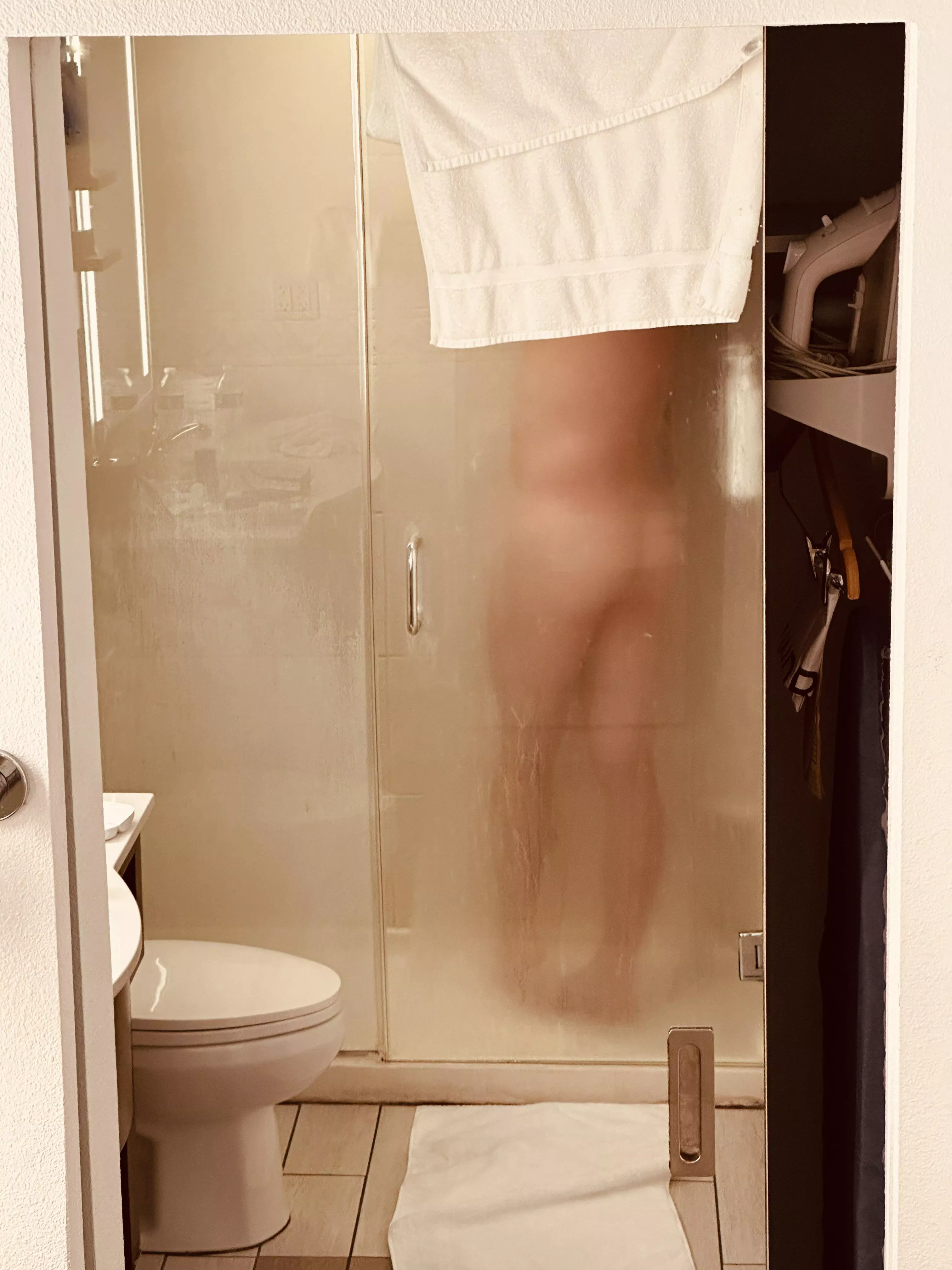 Married late 40s…wife snapped me in the shower and told me to show it off here. DMs open