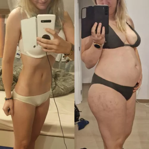 Missed you guys 😘 I gained 15 more pounds in the last 3 months! 😳 (2020 vs 2023)